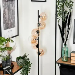 hofstein Lampadaire - Verre 15 cm Remaisnil Ambre, 6 lumières