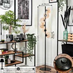 hofstein Lampadaire - Verre 15 cm Remaisnil Ambre, 6 lumières