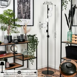 hofstein Lampadaire - Verre 10 cm Remaisnil Blanc, 6 lumières