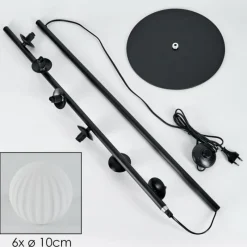 hofstein Lampadaire - Verre 10 cm Remaisnil Blanc, 6 lumières