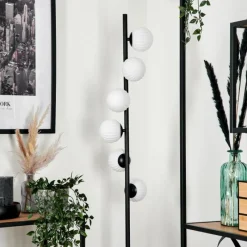 hofstein Lampadaire - Verre 10 cm Remaisnil Blanc, 6 lumières