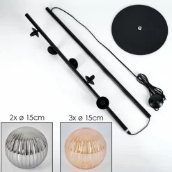 hofstein Lampadaire - Verre 15 cm Remaisnil Ambre, Fumé, 5 lumières