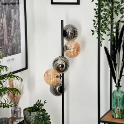 hofstein Lampadaire - Verre 15 cm Remaisnil Ambre, Fumé, 5 lumières