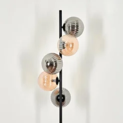 hofstein Lampadaire - Verre 15 cm Remaisnil Ambre, Fumé, 5 lumières