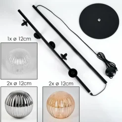 hofstein Lampadaire - Verre 12 cm Remaisnil Ambre, Clair, Fumé, 5 lumières