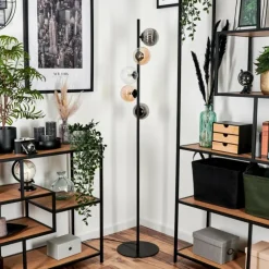 hofstein Lampadaire - Verre 12 cm Remaisnil Ambre, Clair, Fumé, 5 lumières