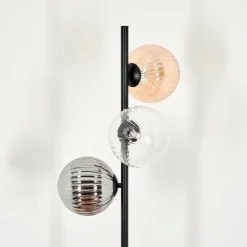 hofstein Lampadaire - Verre 15 cm Remaisnil Noir, 3 lumières