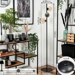 Suspension Verre Fumé-hofstein Lampadaire - Verre 12 cm Remaisnil Noir, 3 lumières