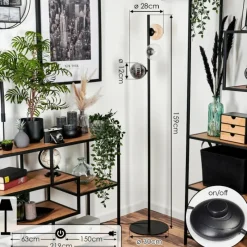 Suspension Verre Fumé-hofstein Lampadaire - Verre 12 cm Remaisnil Noir, 3 lumières