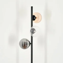 Suspension Verre Fumé-hofstein Lampadaire - Verre 12 cm Remaisnil Noir, 3 lumières