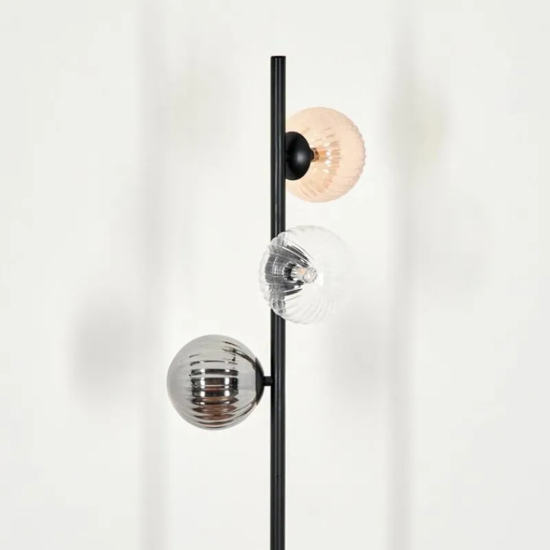 Suspension Verre Fumé-hofstein Lampadaire - Verre 12 cm Remaisnil Noir, 3 lumières