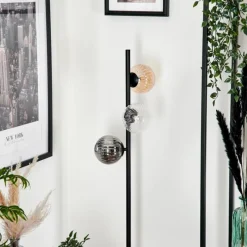 Suspension Verre Fumé-hofstein Lampadaire - Verre 12 cm Remaisnil Noir, 3 lumières