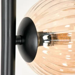 hofstein Lampadaire - Verre 12 cm Remaisnil Noir, 3 lumières