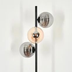 hofstein Lampadaire - Verre 15 cm Remaisnil Noir, 3 lumières