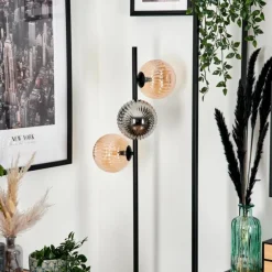 Suspension Verre Fumé-hofstein Lampadaire - Verre 15 cm Remaisnil Noir, 3 lumières