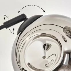 hofstein Lampadaire - Verre 15 cm Ripoll Chrome, 5 lumières