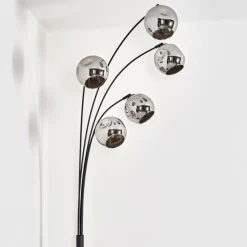 hofstein Lampadaire - Verre 15 cm Ripoll Chrome, 5 lumières