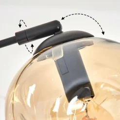 hofstein Lampadaire - Verre 15 cm Ripoll Ambre, 5 lumières