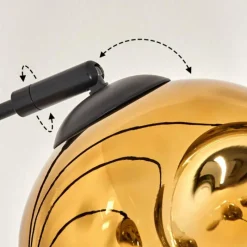 hofstein Lampadaire - Verre 15 cm Ripoll Or, Clair, 5 lumières