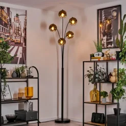 hofstein Lampadaire - Verre 15 cm Ripoll Or, Clair, 5 lumières