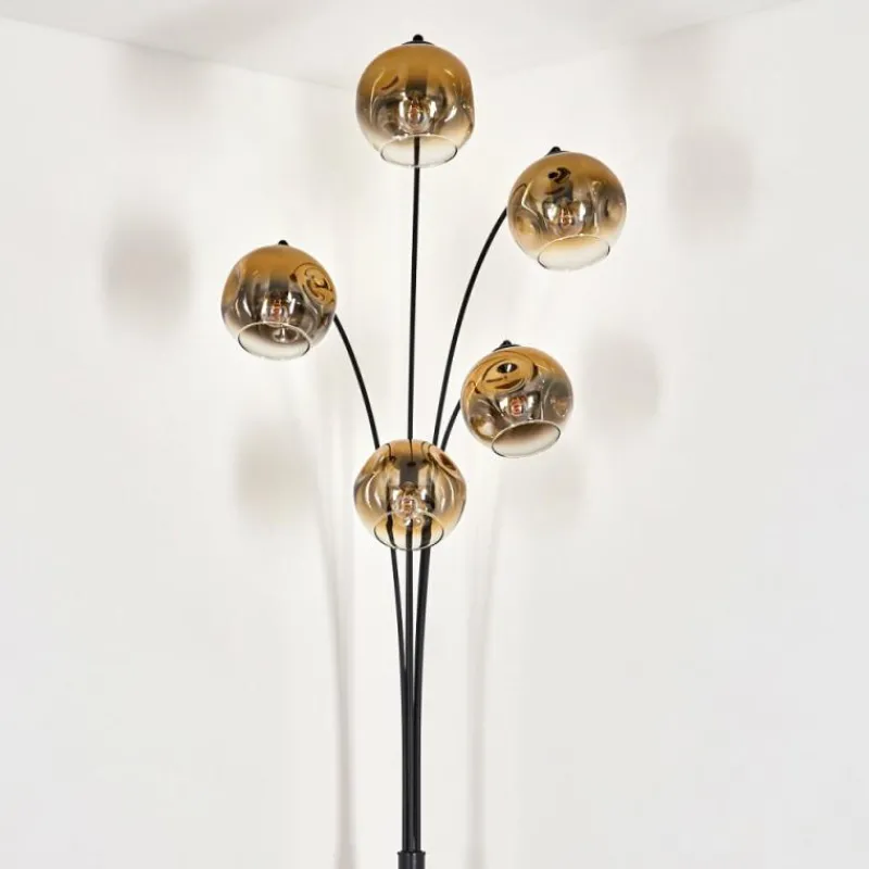 hofstein Lampadaire - Verre 15 cm Ripoll Or, Clair, 5 lumières