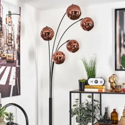 hofstein Lampadaire - Verre 15 cm Ripoll Cuivré, 5 lumières