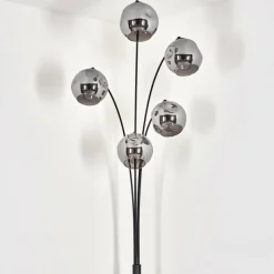 hofstein Lampadaire - Verre 15 cm Ripoll Fumé, 5 lumières