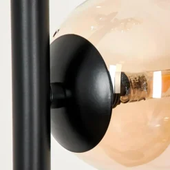 hofstein Lampadaire - Verre Remaisnil Noir, 6 lumières