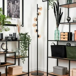 hofstein Lampadaire - Verre Remaisnil Noir, 6 lumières