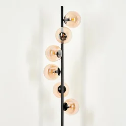 hofstein Lampadaire - Verre Remaisnil Noir, 6 lumières