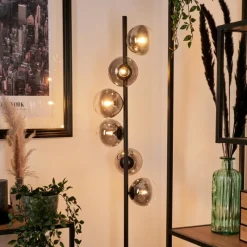 hofstein Lampadaire - Verre Remaisnil Noir, 6 lumières