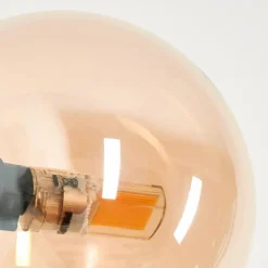 hofstein Lampadaire - Verre Remaisnil Noir, 5 lumières