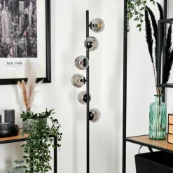 Suspension Verre Fumé-hofstein Lampadaire - Verre Remaisnil Noir, 6 lumières