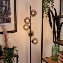 Suspension Verre Fumé-hofstein Lampadaire - Verre Remaisnil Noir, 5 lumières