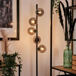 Suspension Verre Fumé-hofstein Lampadaire - Verre Remaisnil Noir, 5 lumières