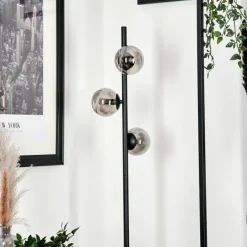 Suspension Verre Fumé-hofstein Lampadaire - Verre Remaisnil Noir, 3 lumières