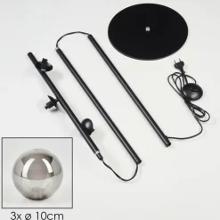 Suspension Verre Fumé-hofstein Lampadaire - Verre Remaisnil Noir, 3 lumières