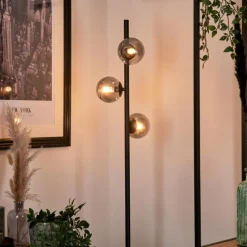 Suspension Verre Fumé-hofstein Lampadaire - Verre Remaisnil Noir, 3 lumières