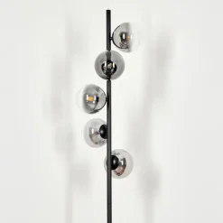 hofstein Lampadaire - Verre Remaisnil Clair, Fumé, 5 lumières