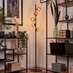 hofstein Lampadaire - Verre Remaisnil Ambre, 5 lumières