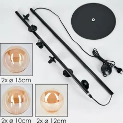 hofstein Lampadaire - Verre Remaisnil Ambre, 6 lumières