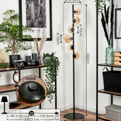 hofstein Lampadaire - Verre Remaisnil Ambre, 6 lumières