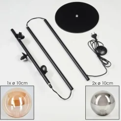 hofstein Lampadaire - Verre Remaisnil Ambre, Fumé, 3 lumières