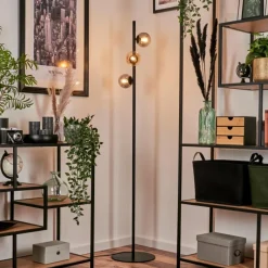 hofstein Lampadaire - Verre Remaisnil Ambre, Fumé, 3 lumières