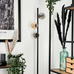 hofstein Lampadaire - Verre Remaisnil Ambre, Fumé, 3 lumières