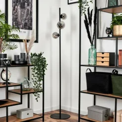 hofstein Lampadaire - Verre Remaisnil Fumé, 3 lumières