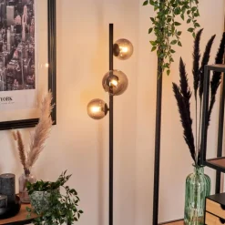 hofstein Lampadaire - Verre Remaisnil Fumé, 3 lumières