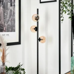 hofstein Lampadaire - Verre Remaisnil Ambre, 3 lumières