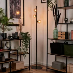 hofstein Lampadaire - Verre Remaisnil Ambre, 3 lumières