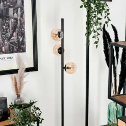 hofstein Lampadaire - Verre Remaisnil Ambre, 3 lumières